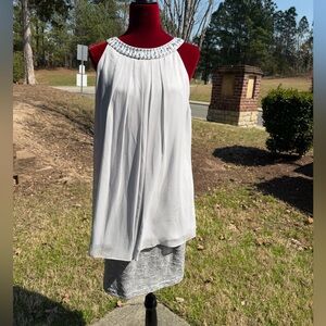 I Howard Missy Elegant Sleeveless Dress with Embellished Neckline